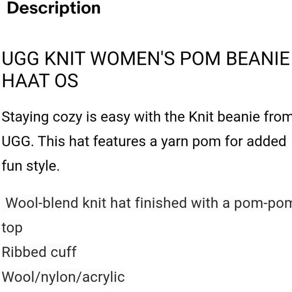 Ugg Cuffed Knit Pom Beanie Hat‎